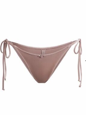 SKIMS Velvet Swim Tie Tanga Bottoms in Umber M NWT